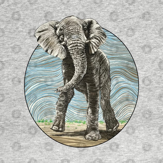 African Elephant Strutting by tsd-fashion